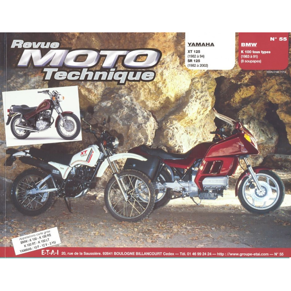 RMT 55.4 YAMAHA 125 XT-SR (1982 à 2002) et BMW K100 (1983 à 1991)