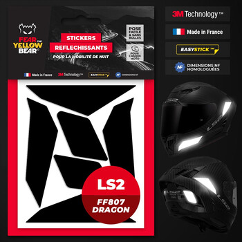 Stickers réfléchissants LS2 FF807 Dragon™ Fear The Yellow Bear