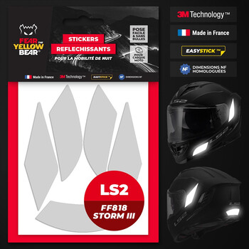 Stickers réfléchissants LS2 FF818 Storm III™ Fear The Yellow Bear