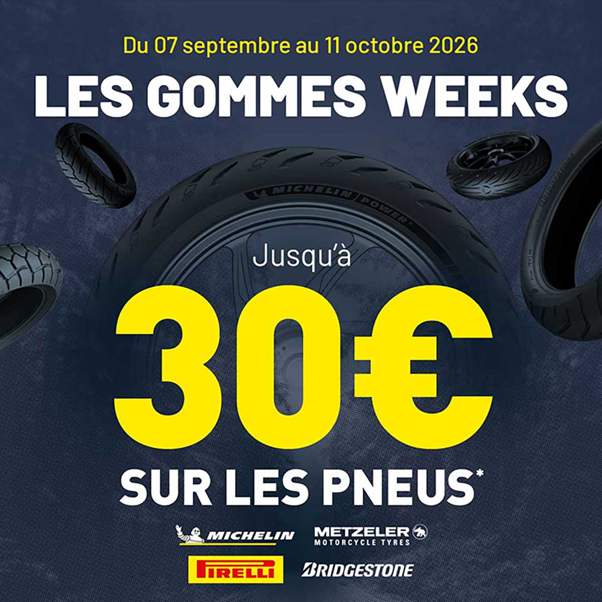 Jusqu'à 30 € sur les pneus